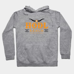 Hodl Ranch Est 2009 Bitcoin Logo Longhorns Western Font Hoodie